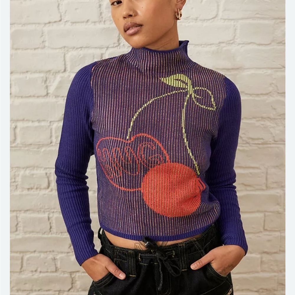 BDG Urban Outfitters Shauna Jacquard Long Sleeve Top - Picture 12 of 12